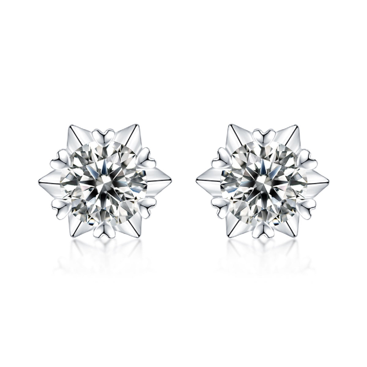 CA04（スノーフレーク）S925モアッサナイトピアス