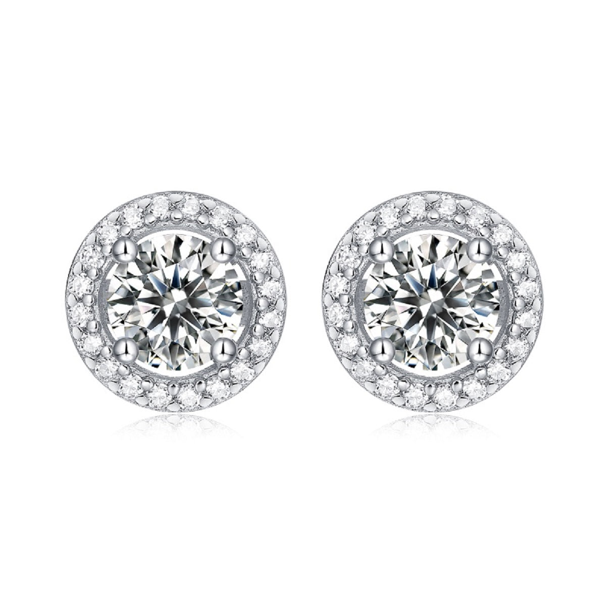 CA05（豪華ラウンドパヴェ）S925モアッサナイトピアス