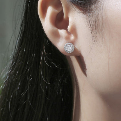 CA05（豪華ラウンドパヴェ）S925モアッサナイトピアス