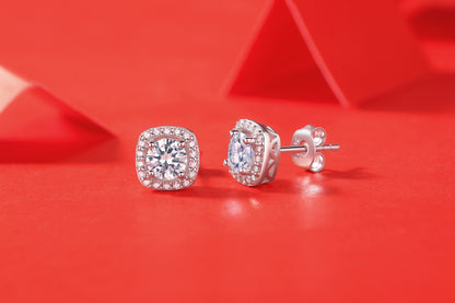 CA03（スクエアパヴェ）S925モアッサナイトピアス