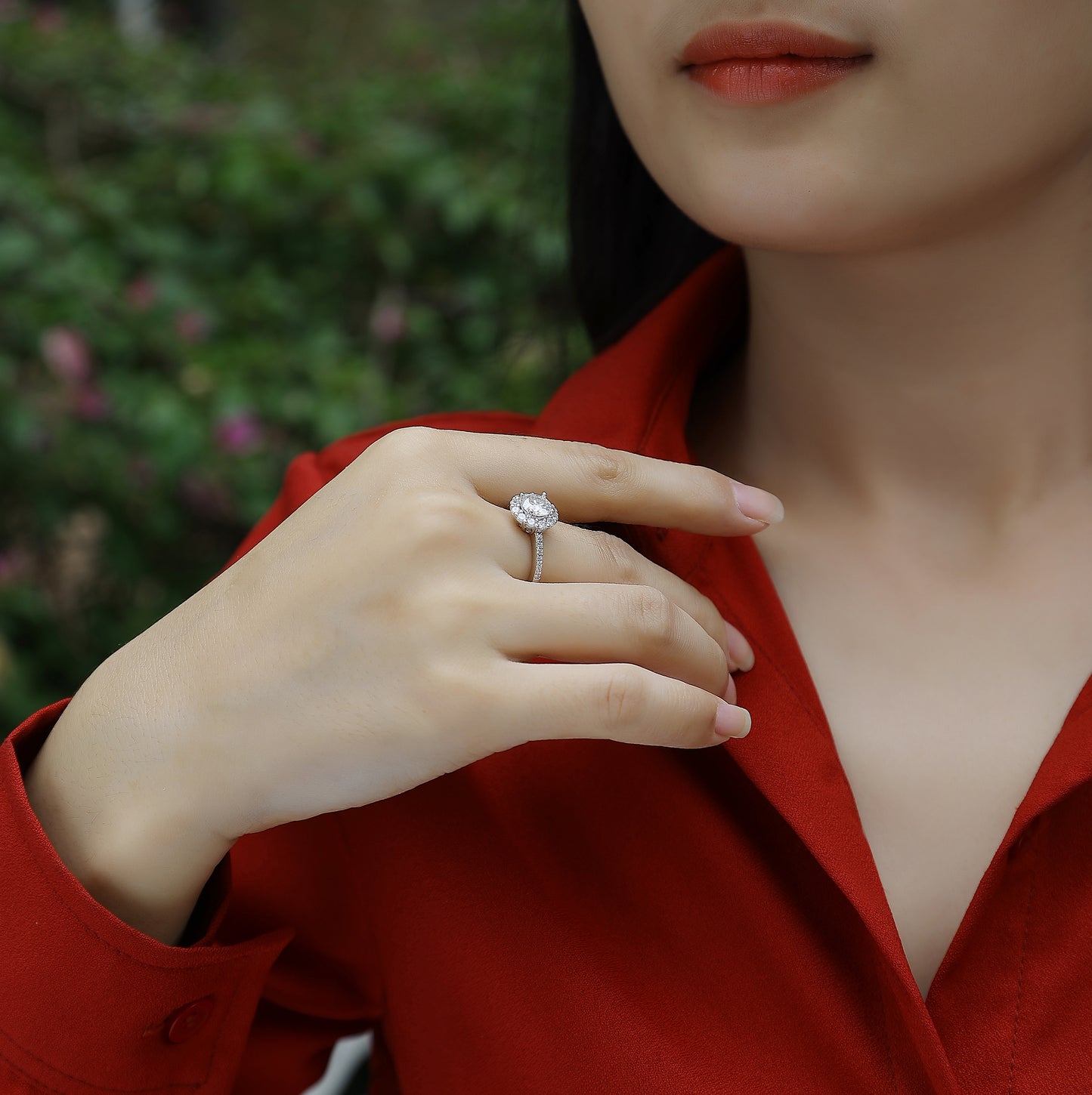 AA13(Bloom in the Heart)S925モアッサナイトリング