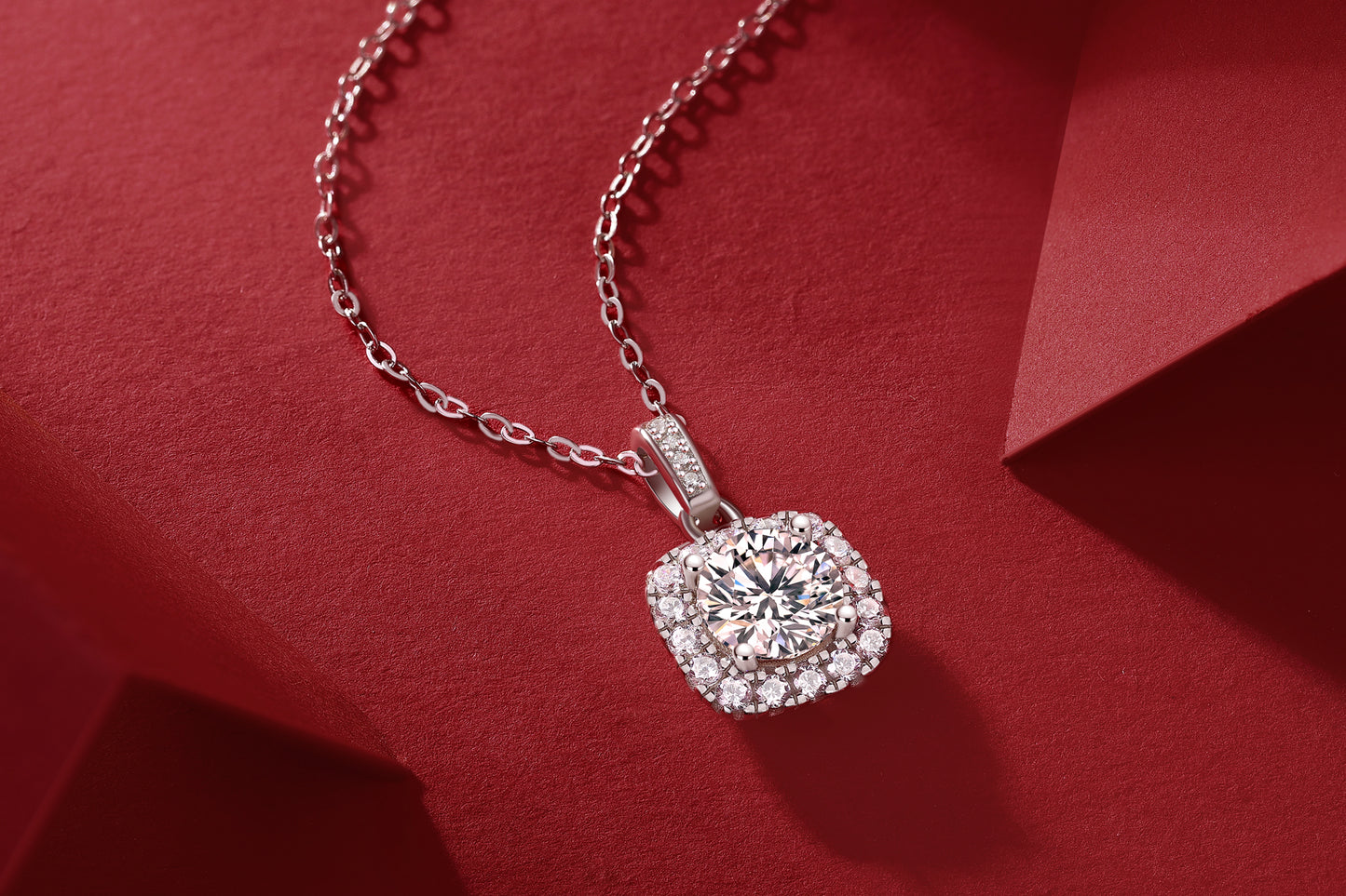 BA03(Sugar Cube)S925モアッサナイトネックレス